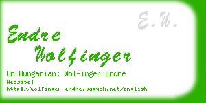 endre wolfinger business card